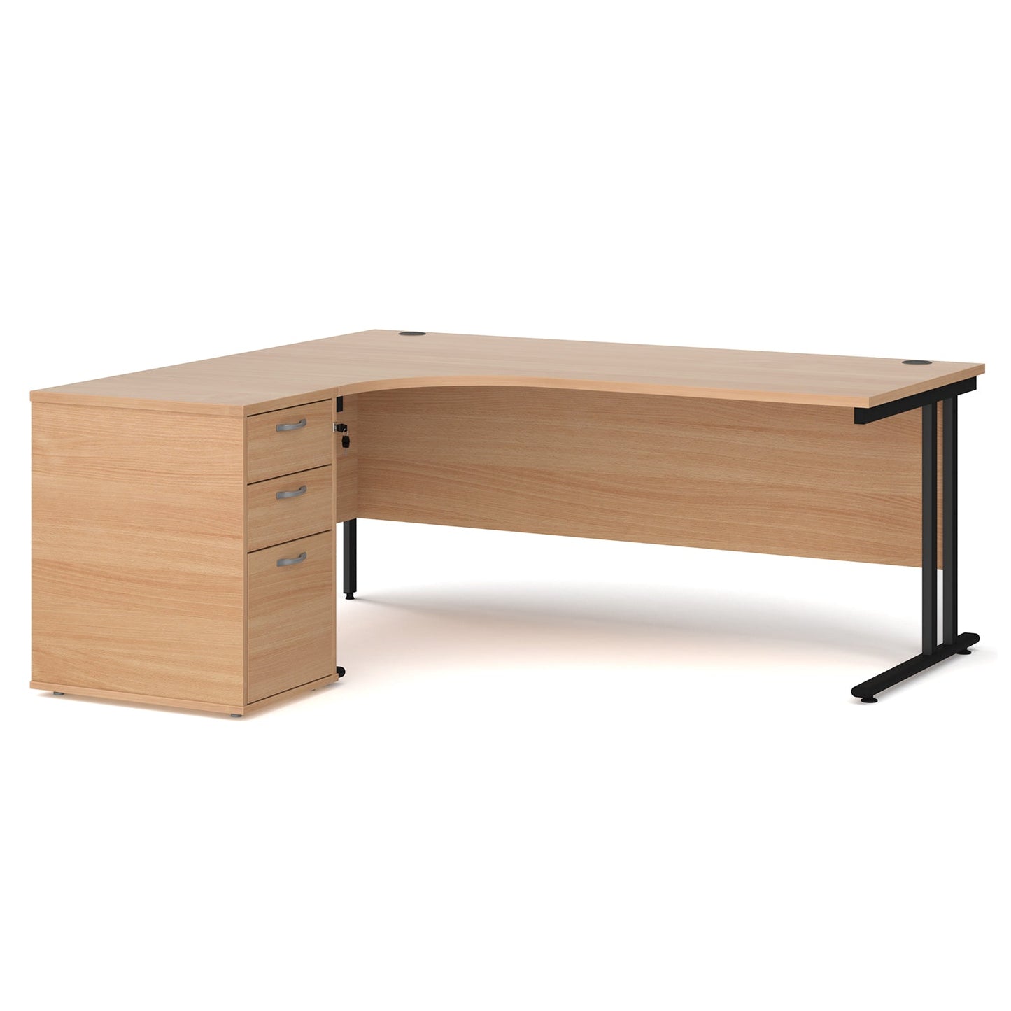 Maestro 25 left hand ergo desk with pedestal