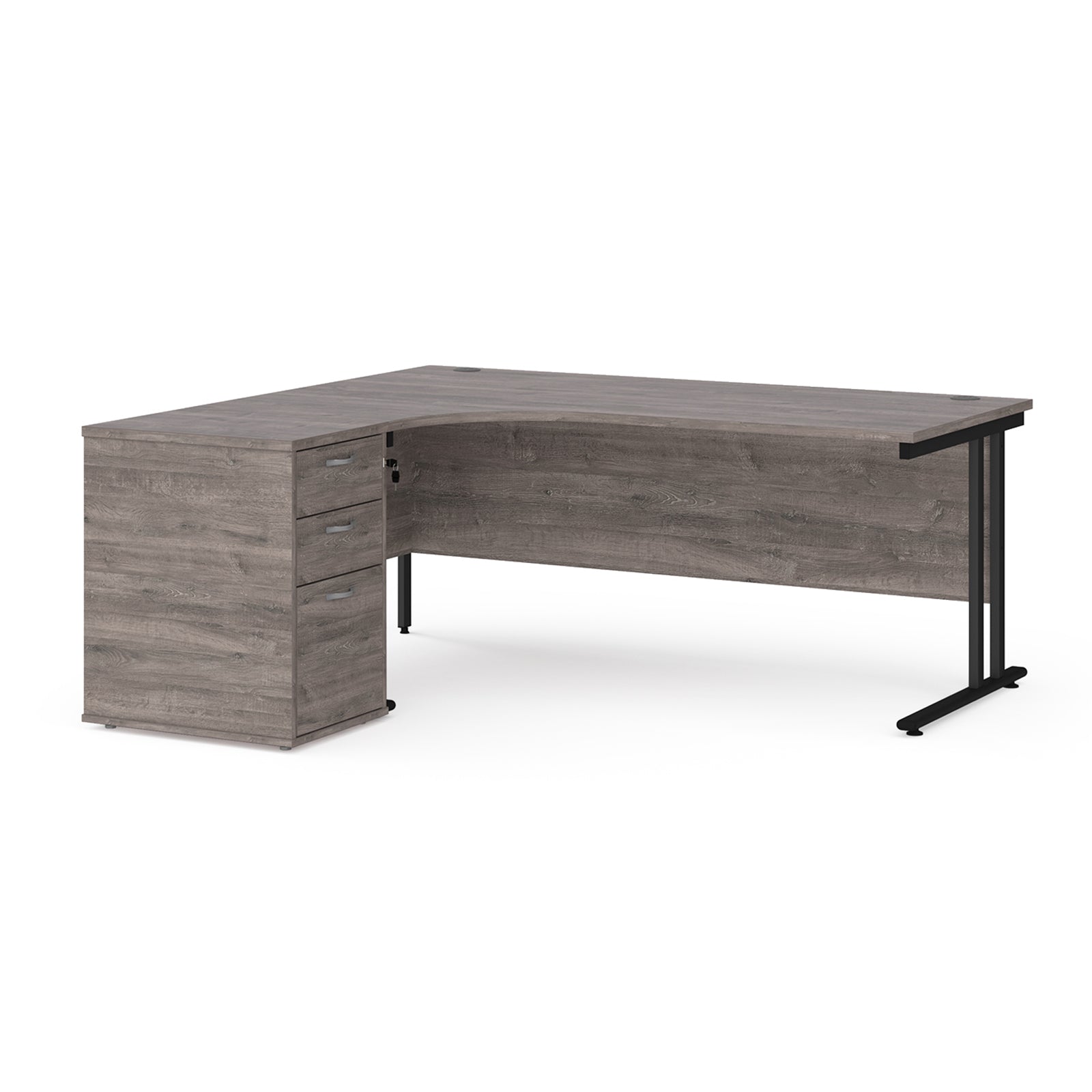 Maestro 25 left hand ergo desk with pedestal