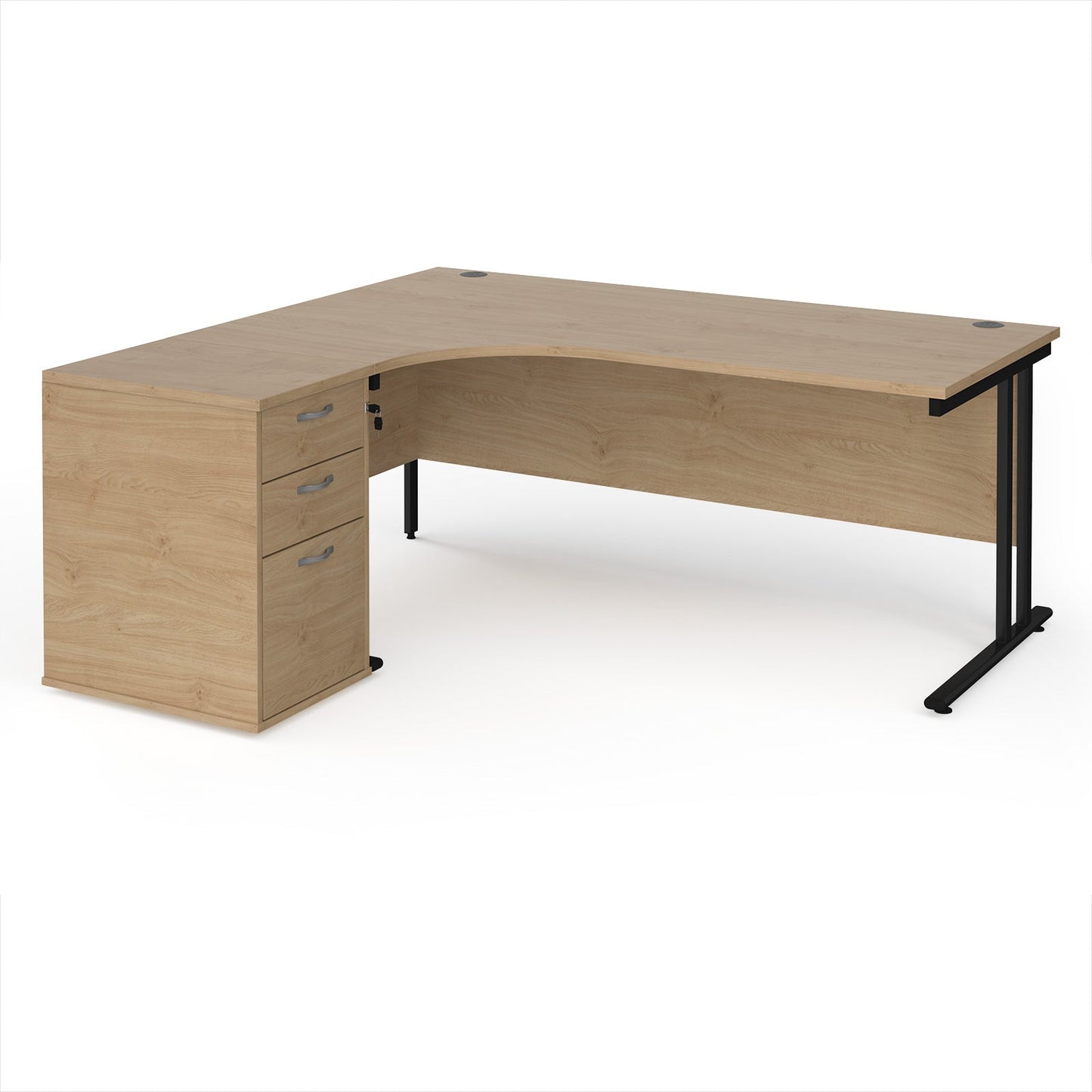 Maestro 25 left hand ergo desk with pedestal