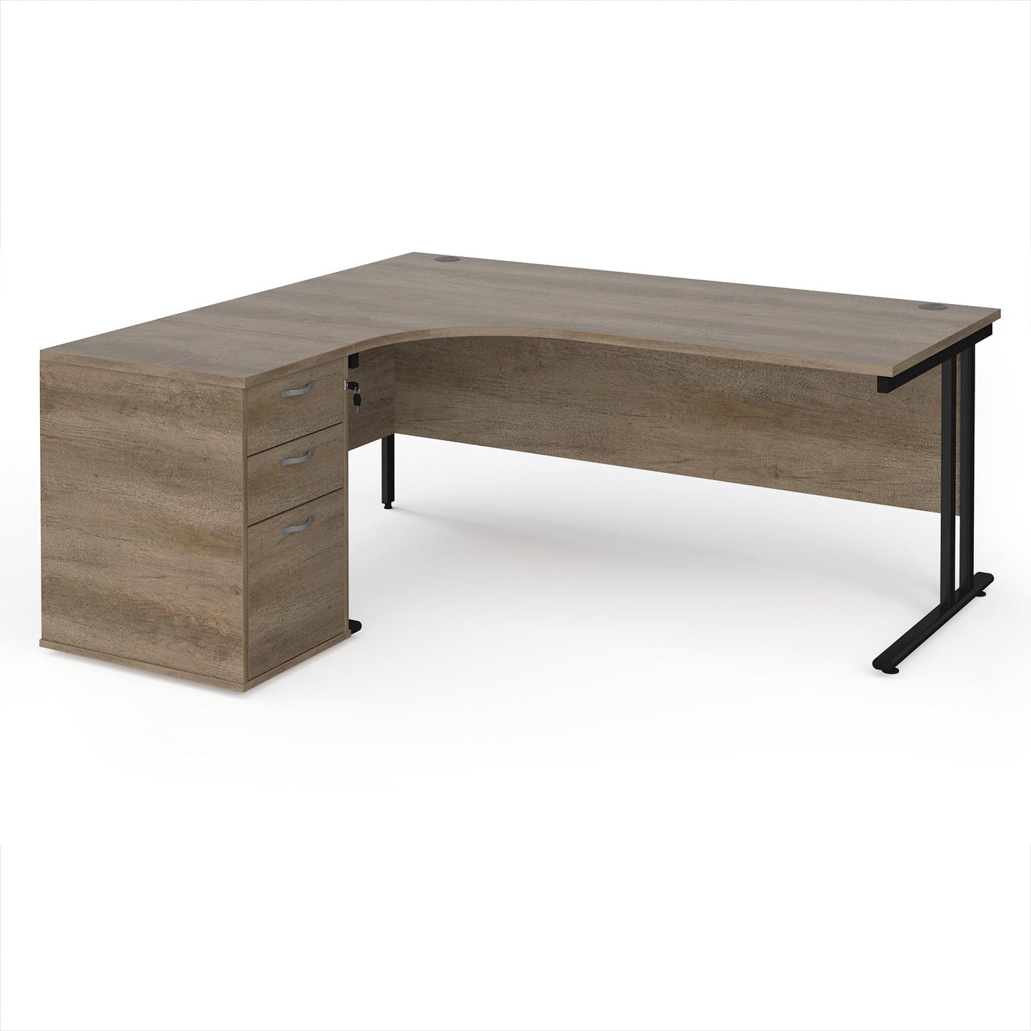 Maestro 25 left hand ergo desk with pedestal