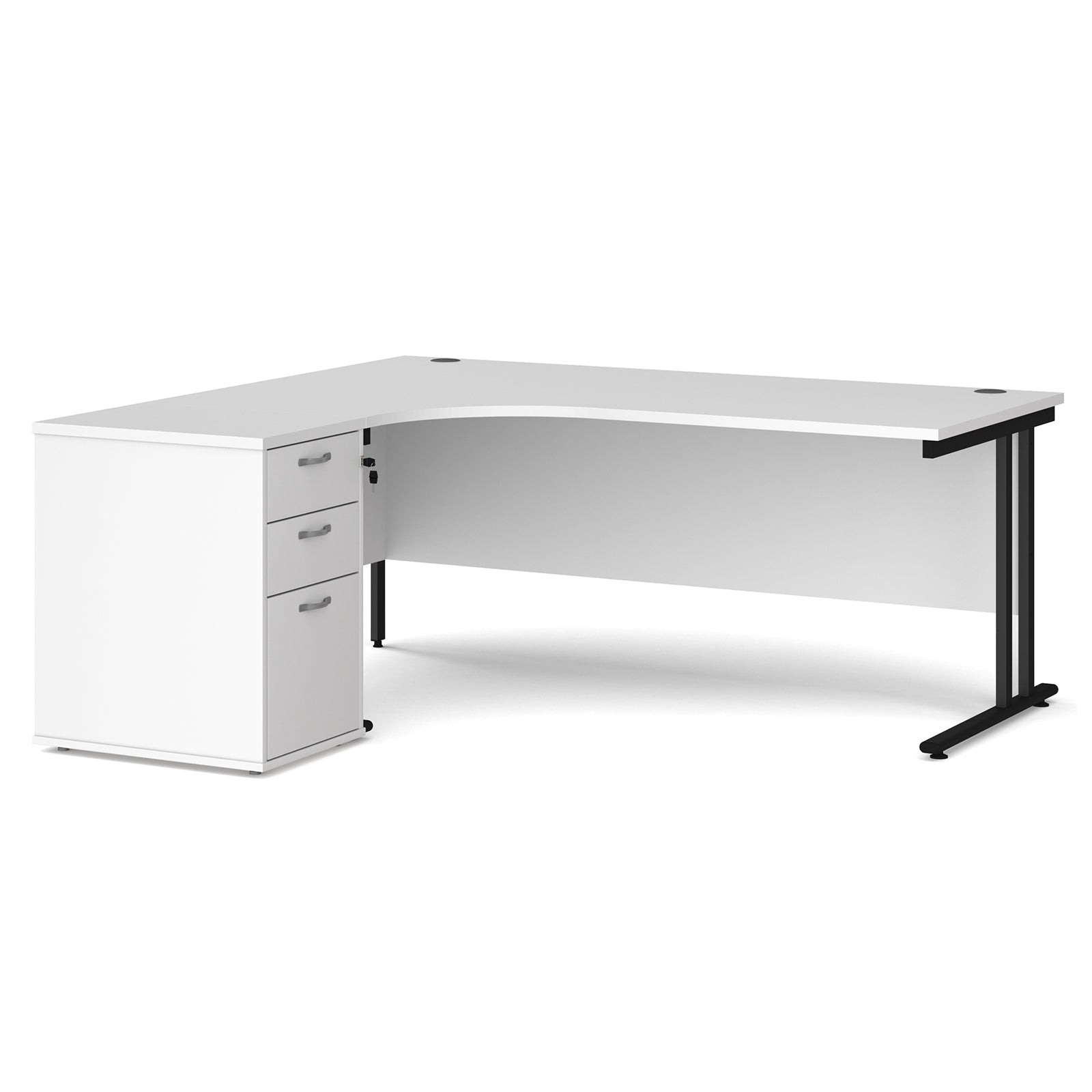 Maestro 25 left hand ergo desk with pedestal