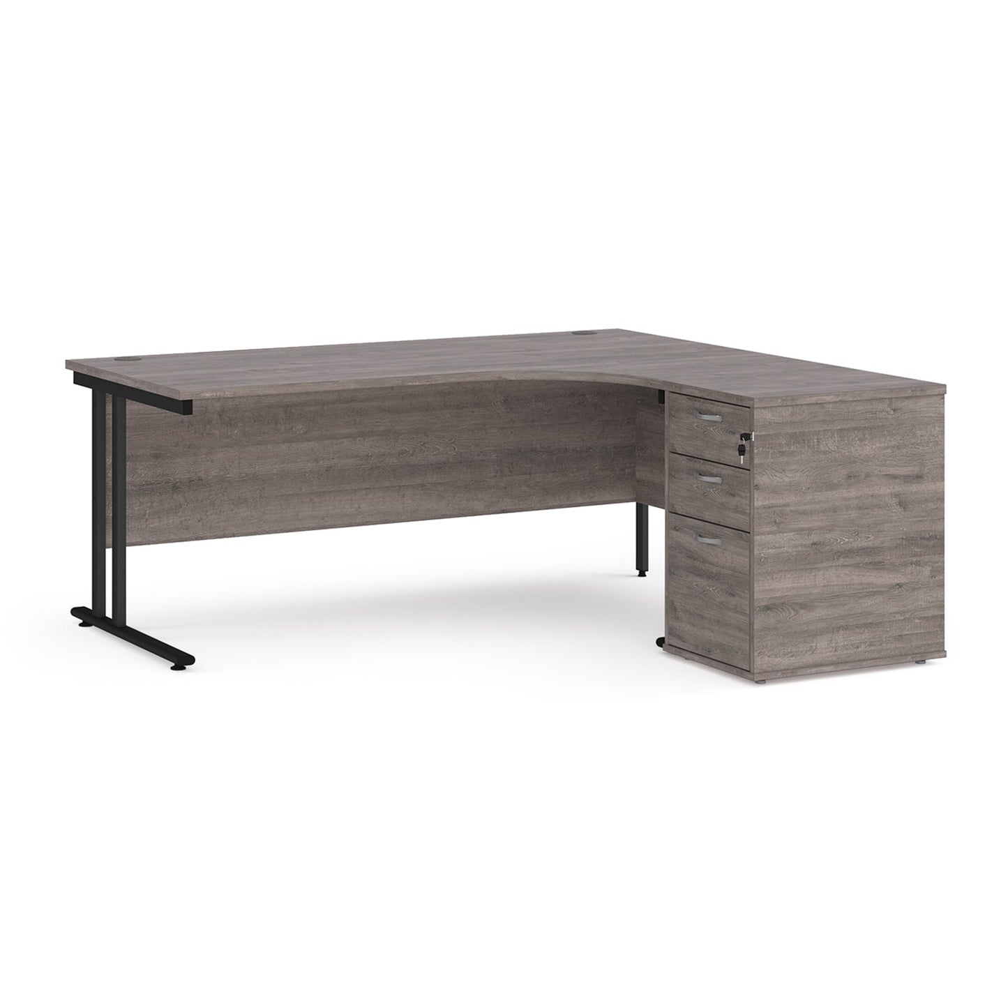 Maestro 25 right hand ergo desk with pedestal