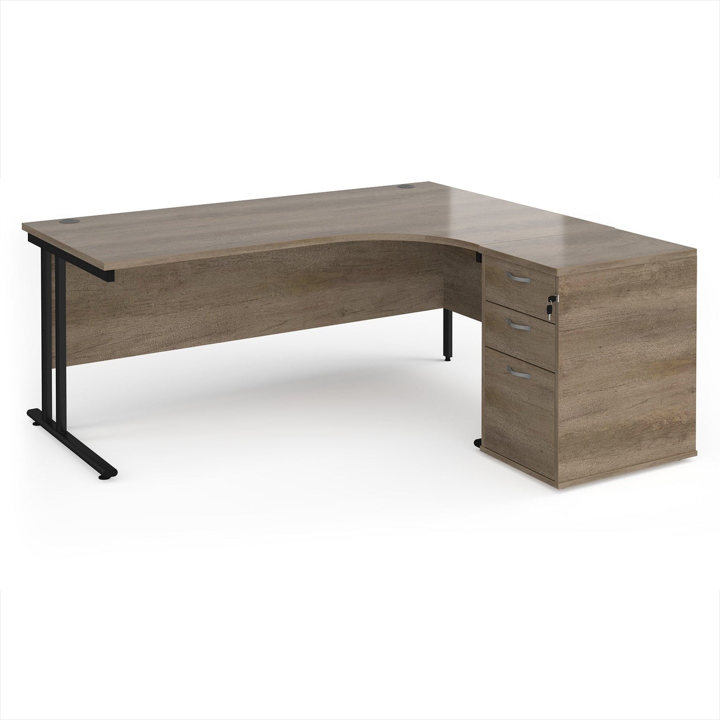 Maestro 25 right hand ergo desk with pedestal