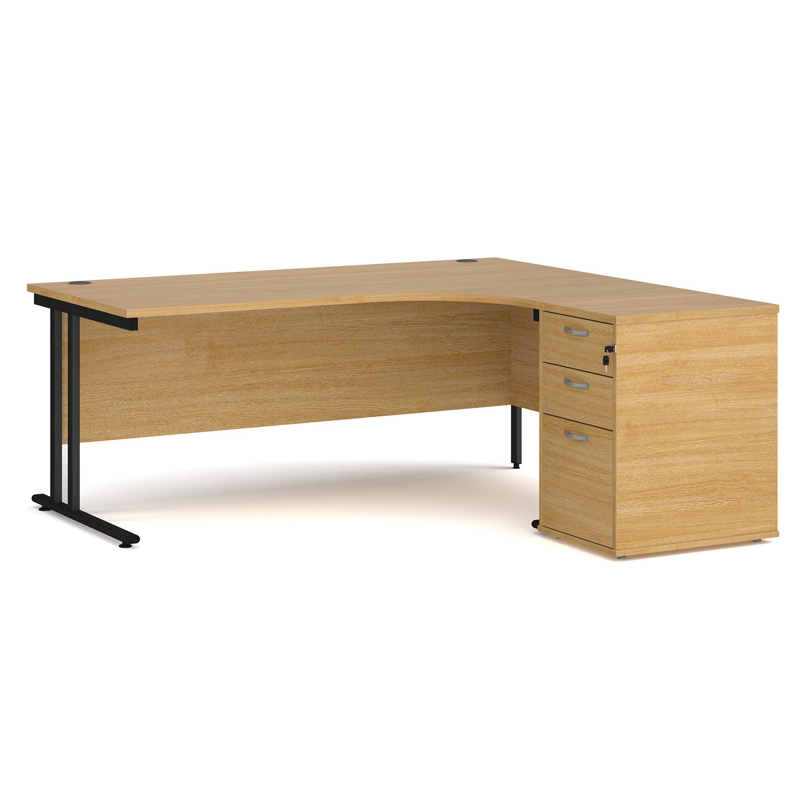 Maestro 25 right hand ergo desk with pedestal
