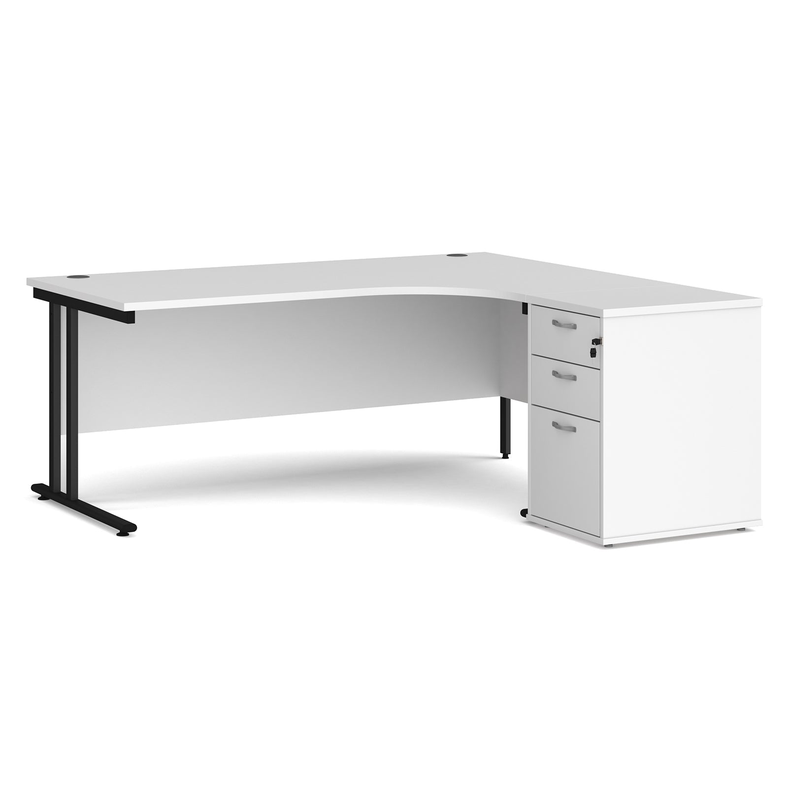 Maestro 25 right hand ergo desk with pedestal