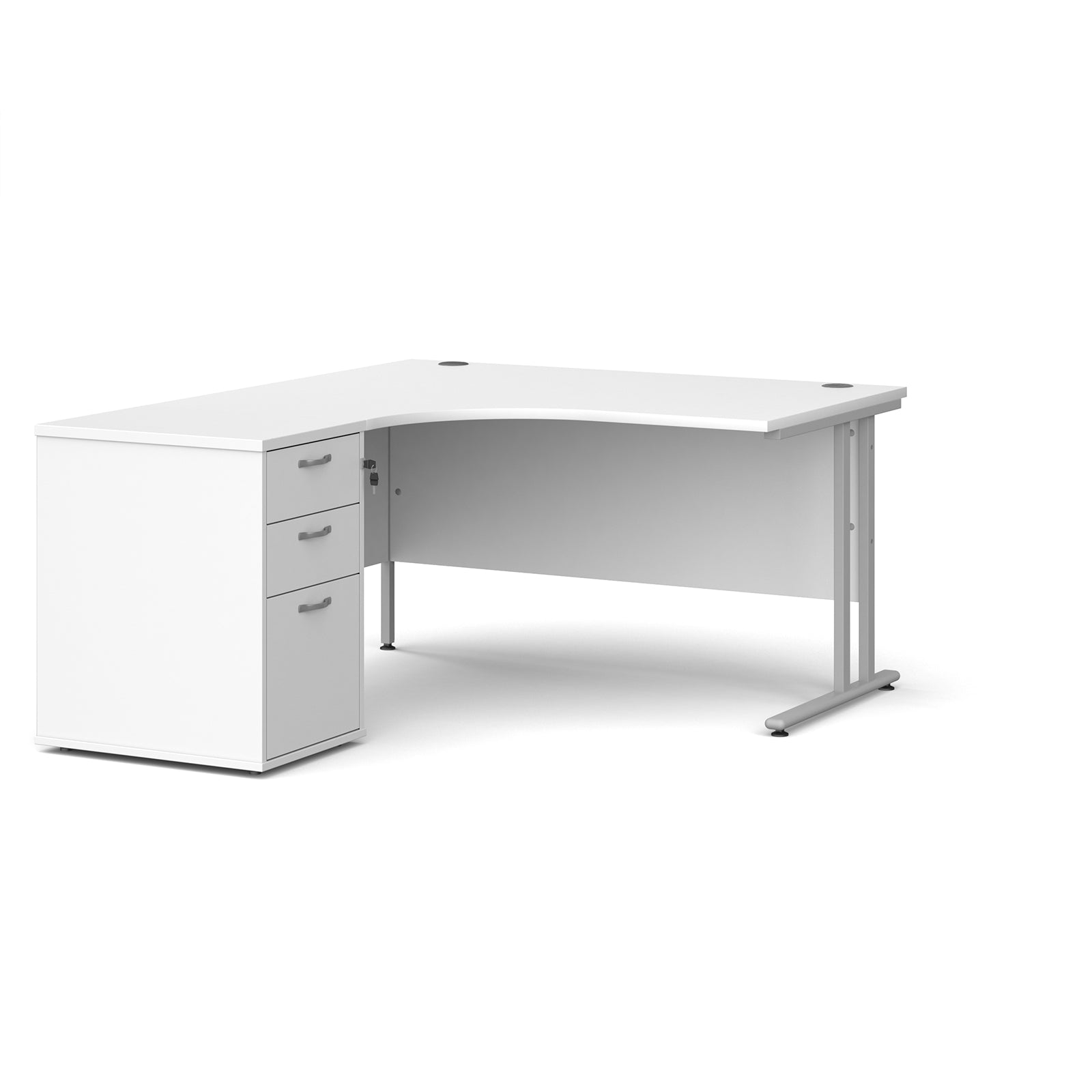 Maestro 25 left hand ergo desk with pedestal