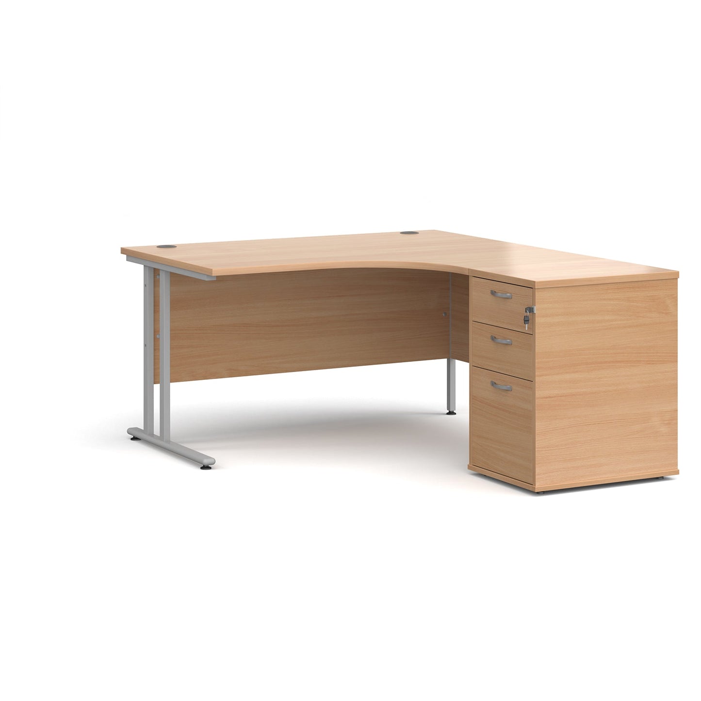 Maestro 25 right hand ergo desk with pedestal