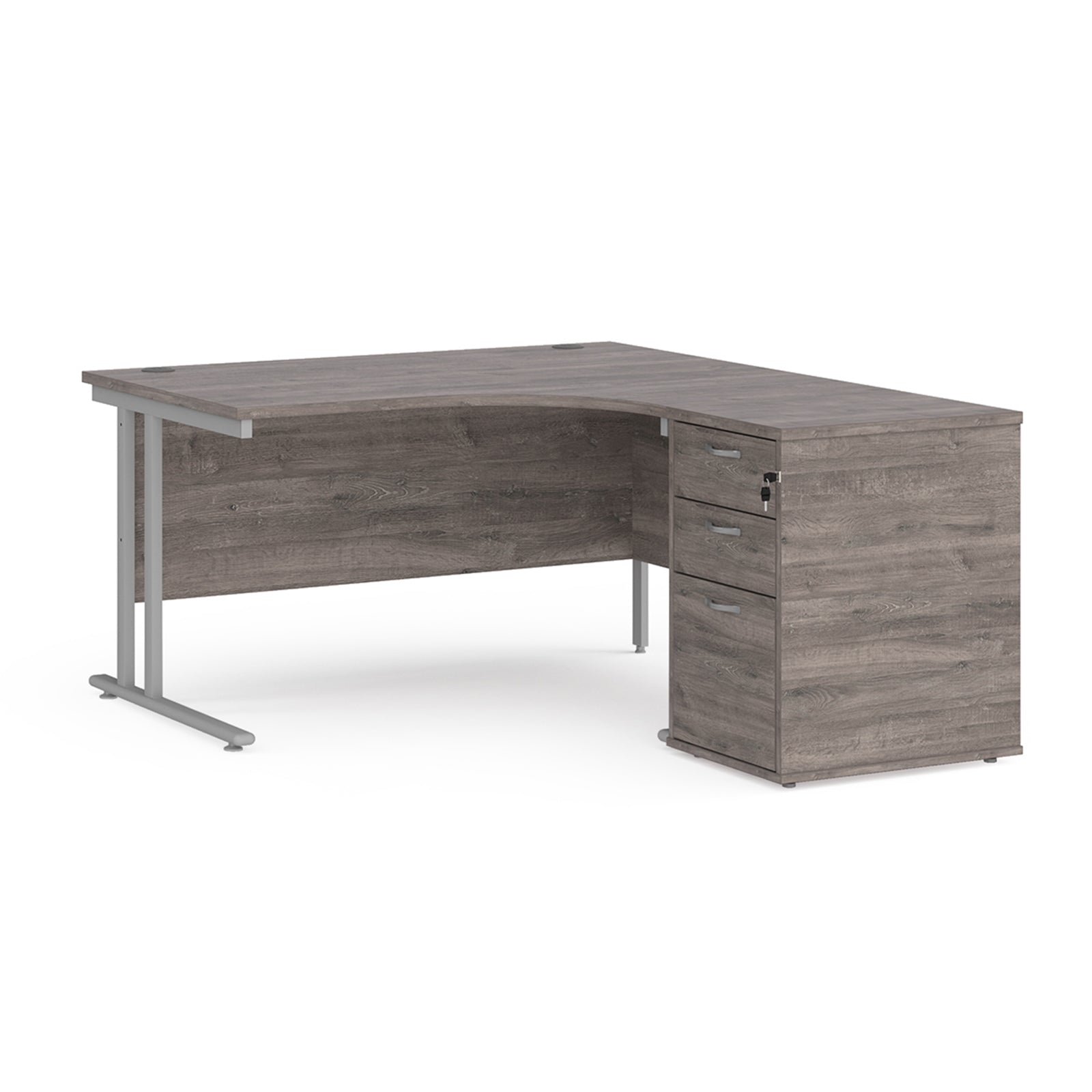 Maestro 25 right hand ergo desk with pedestal