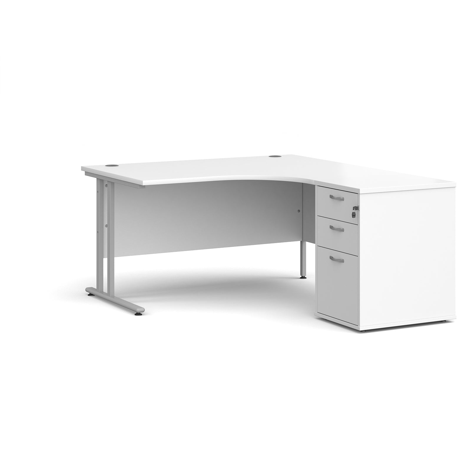 Maestro 25 right hand ergo desk with pedestal