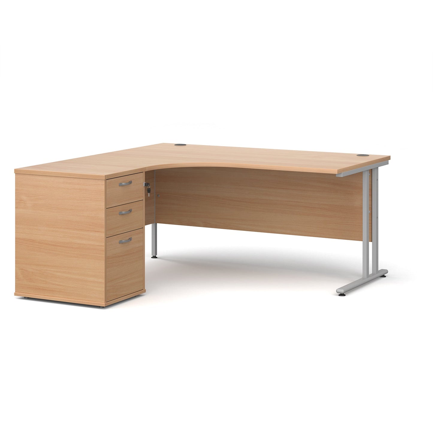 Maestro 25 left hand ergo desk with pedestal