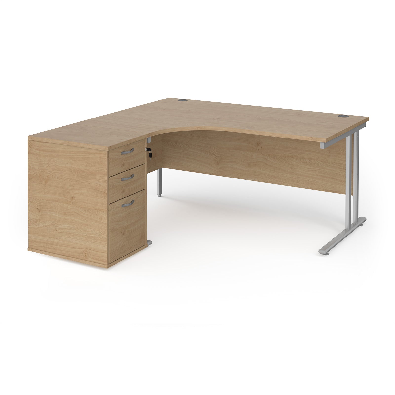 Maestro 25 left hand ergo desk with pedestal