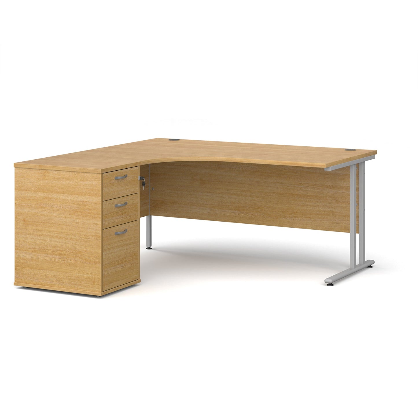 Maestro 25 left hand ergo desk with pedestal