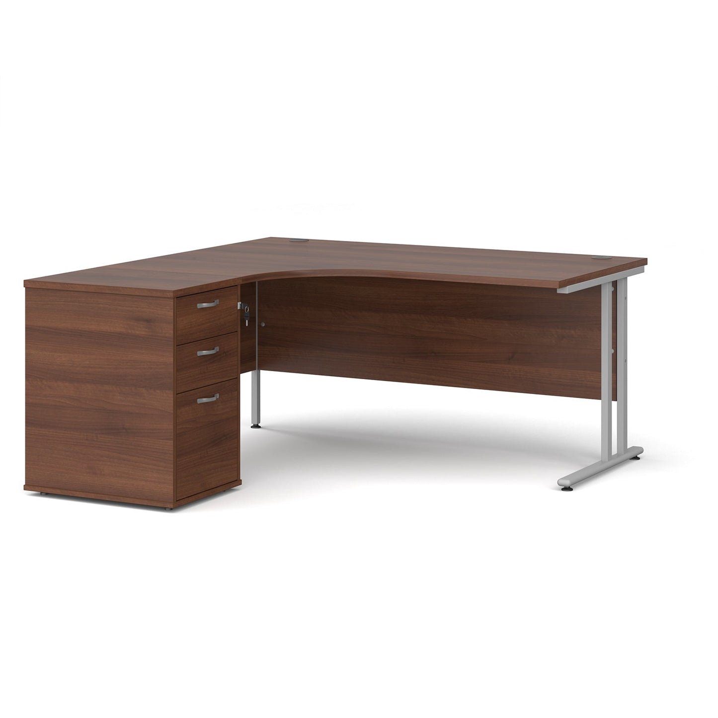 Maestro 25 left hand ergo desk with pedestal
