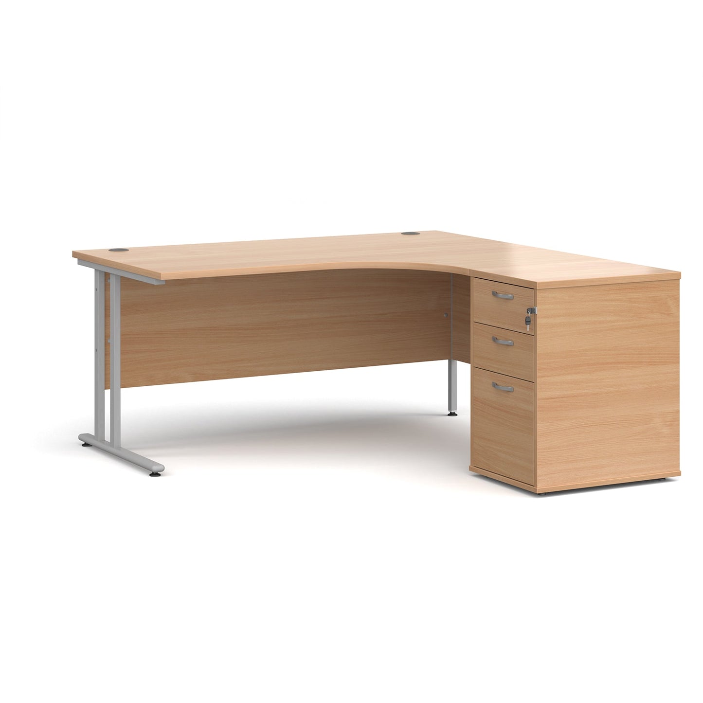 Maestro 25 right hand ergo desk with pedestal