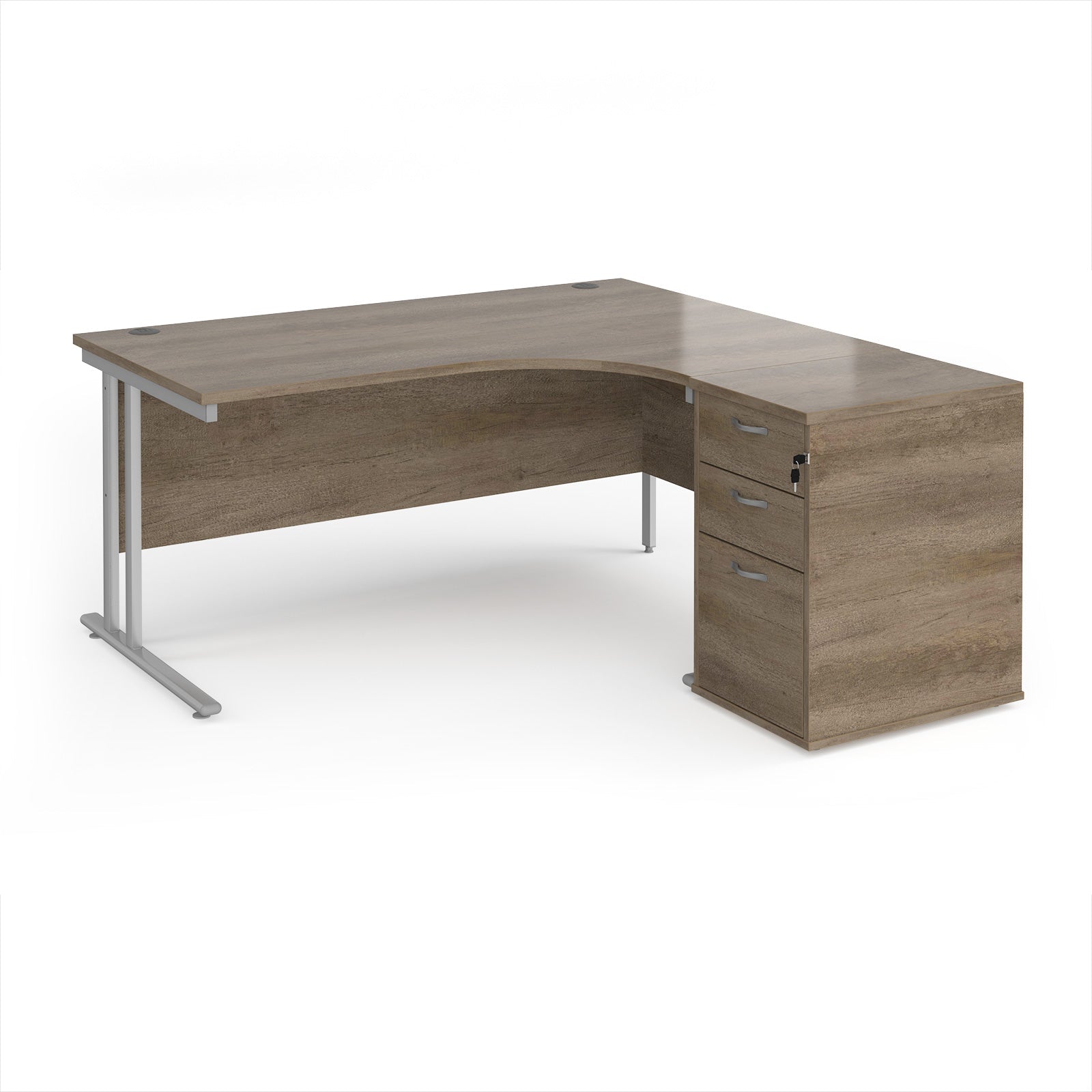 Maestro 25 right hand ergo desk with pedestal