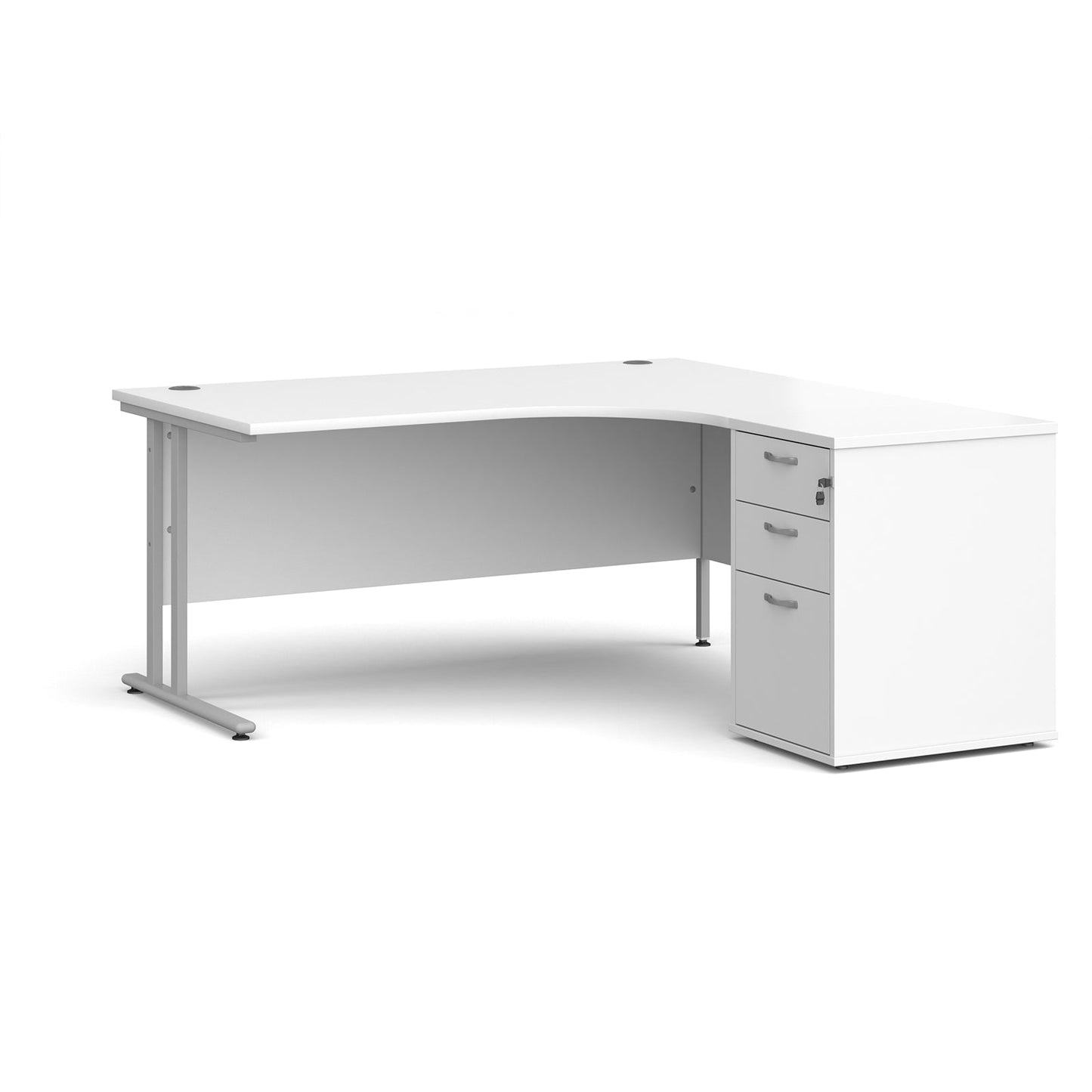 Maestro 25 right hand ergo desk with pedestal