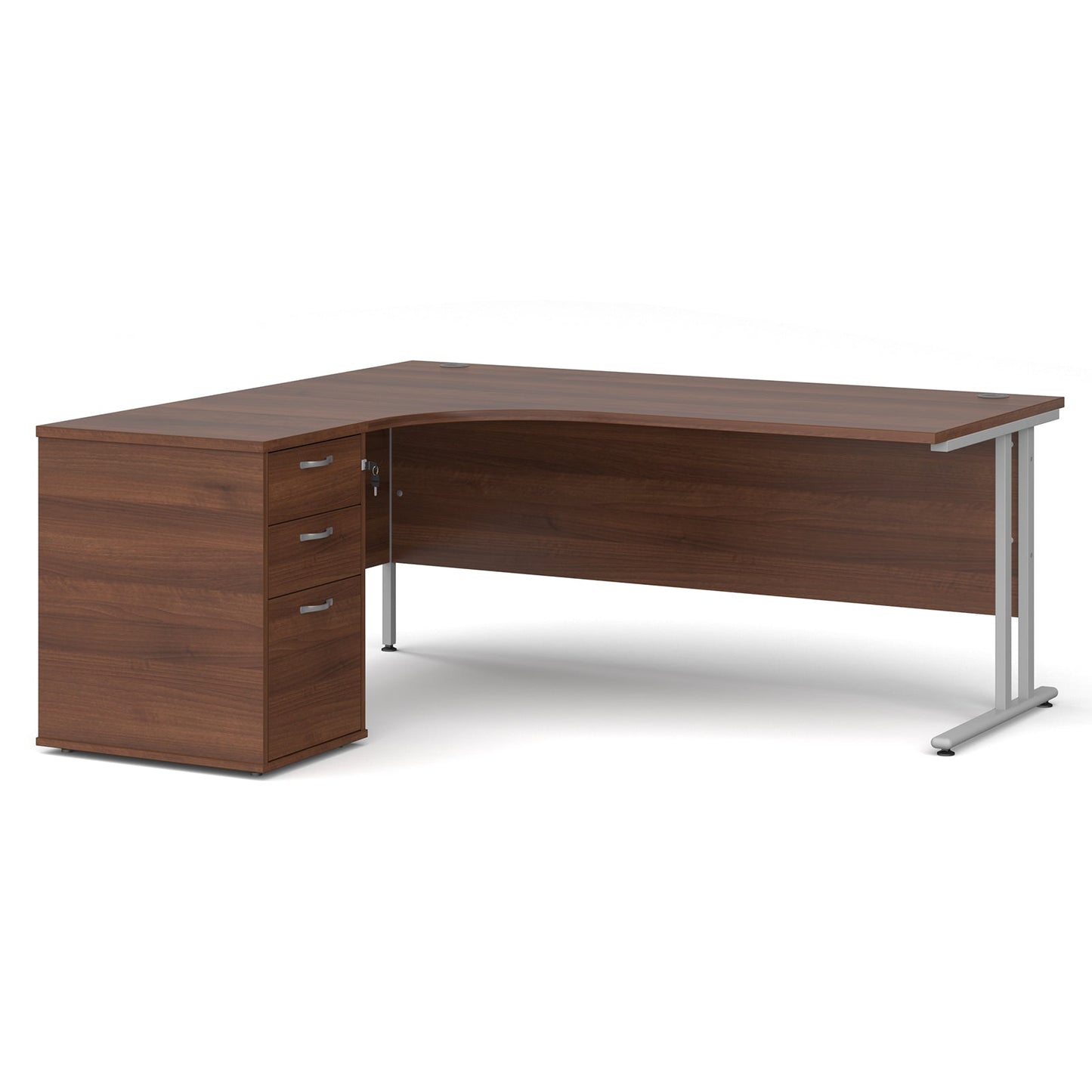 Maestro 25 left hand ergo desk with pedestal