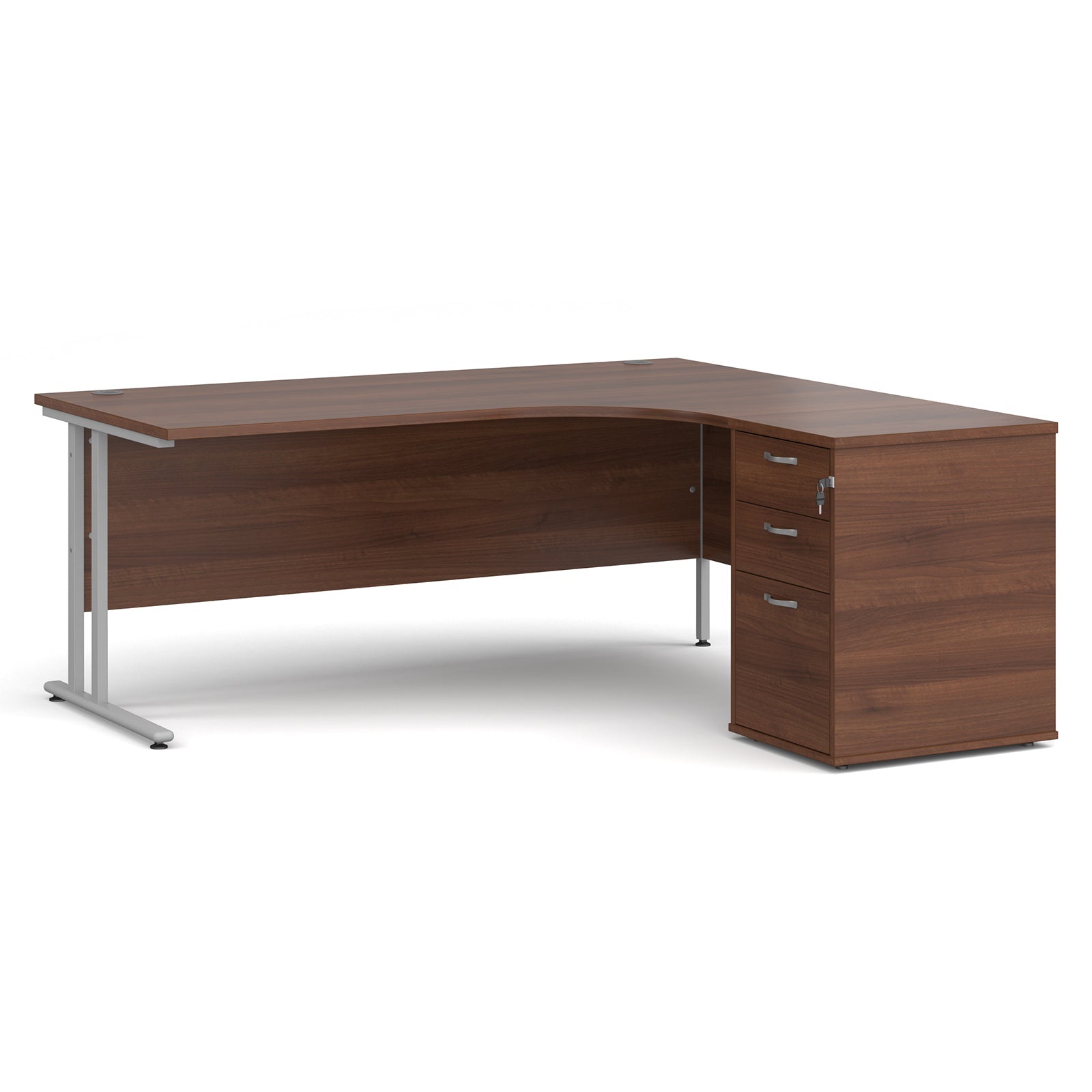 Maestro 25 right hand ergo desk with pedestal