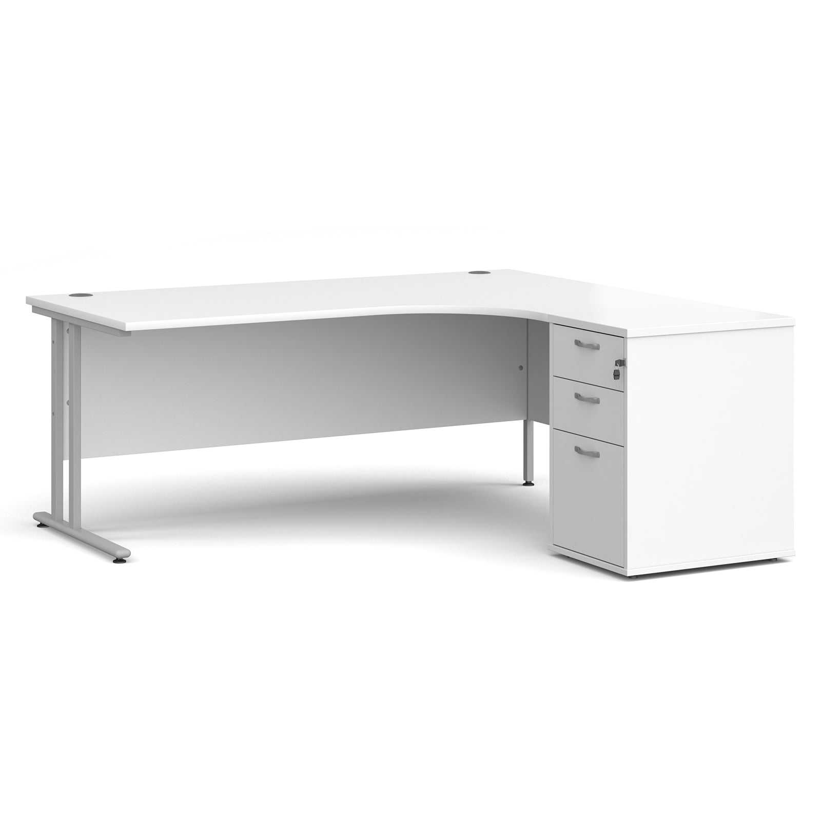 Maestro 25 right hand ergo desk with pedestal