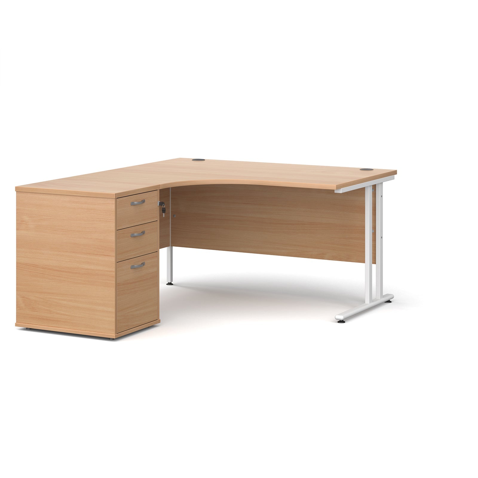 Maestro 25 left hand ergo desk with pedestal