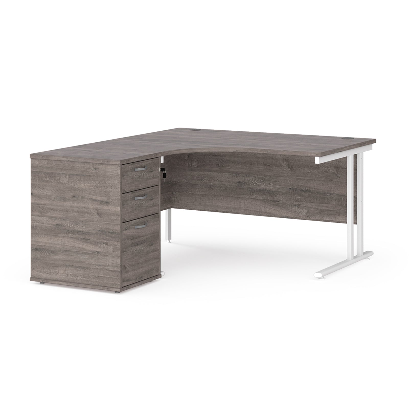 Maestro 25 left hand ergo desk with pedestal