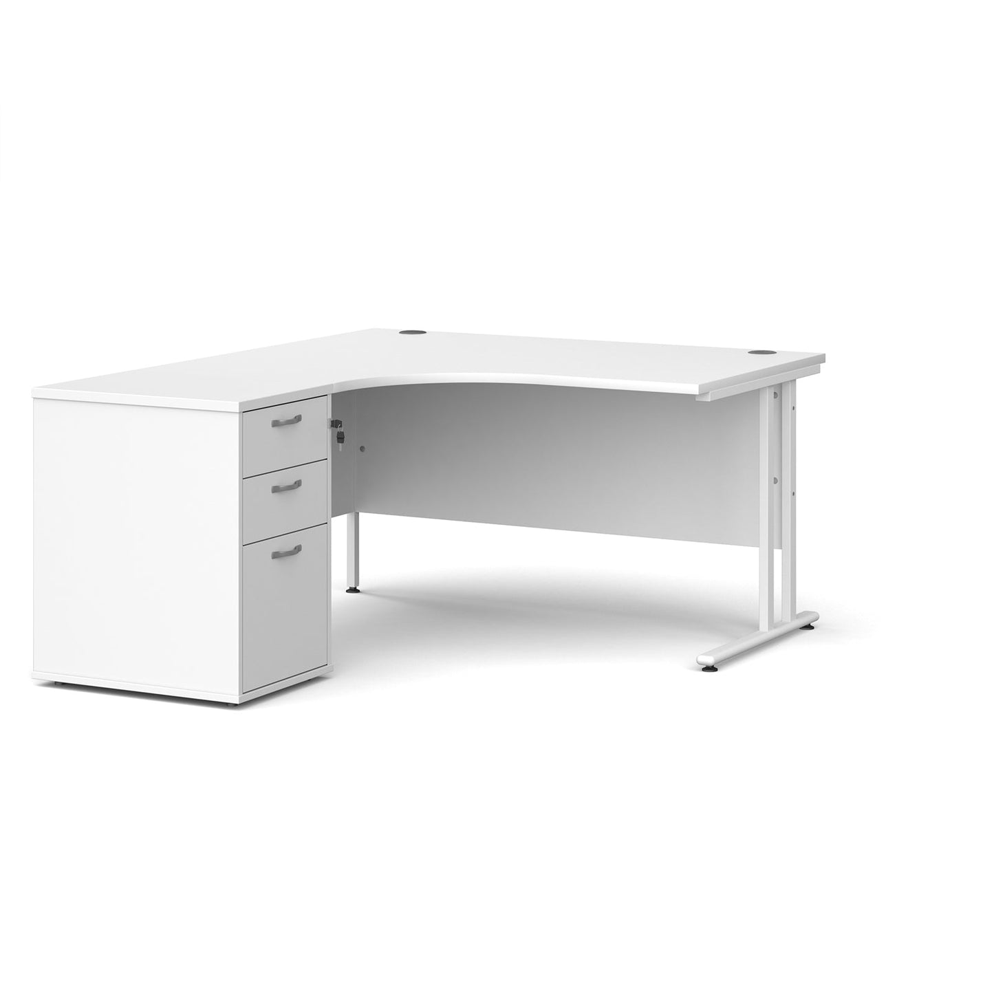 Maestro 25 left hand ergo desk with pedestal