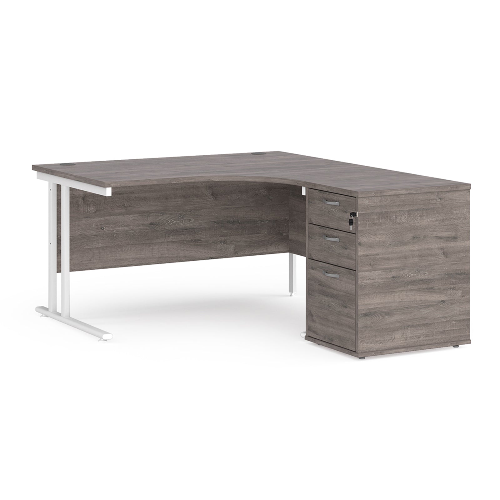 Maestro 25 right hand ergo desk with pedestal