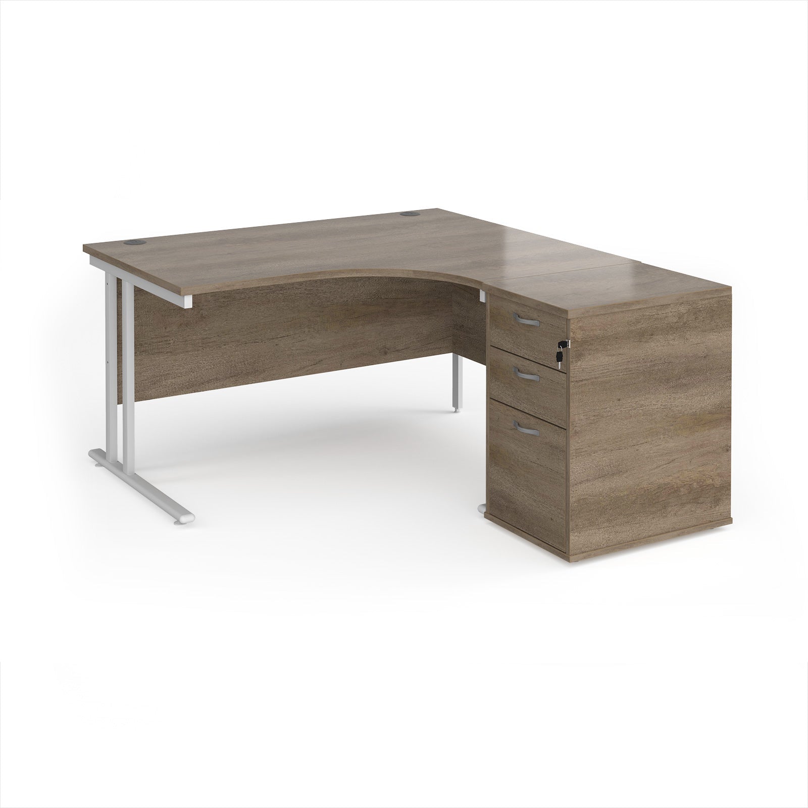 Maestro 25 right hand ergo desk with pedestal