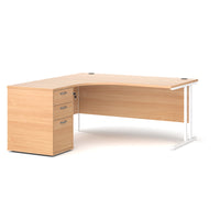 Maestro 25 left hand ergo desk with pedestal