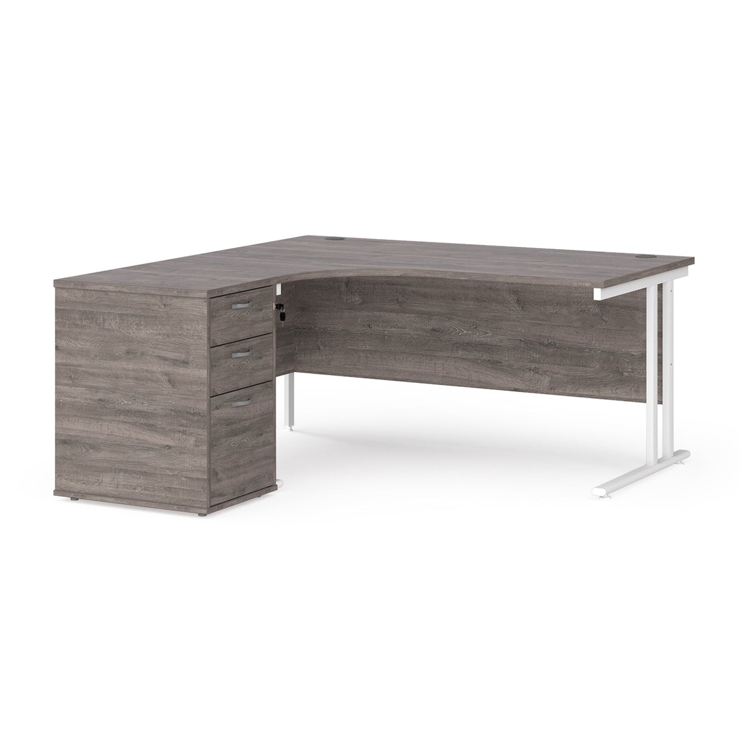 Maestro 25 left hand ergo desk with pedestal