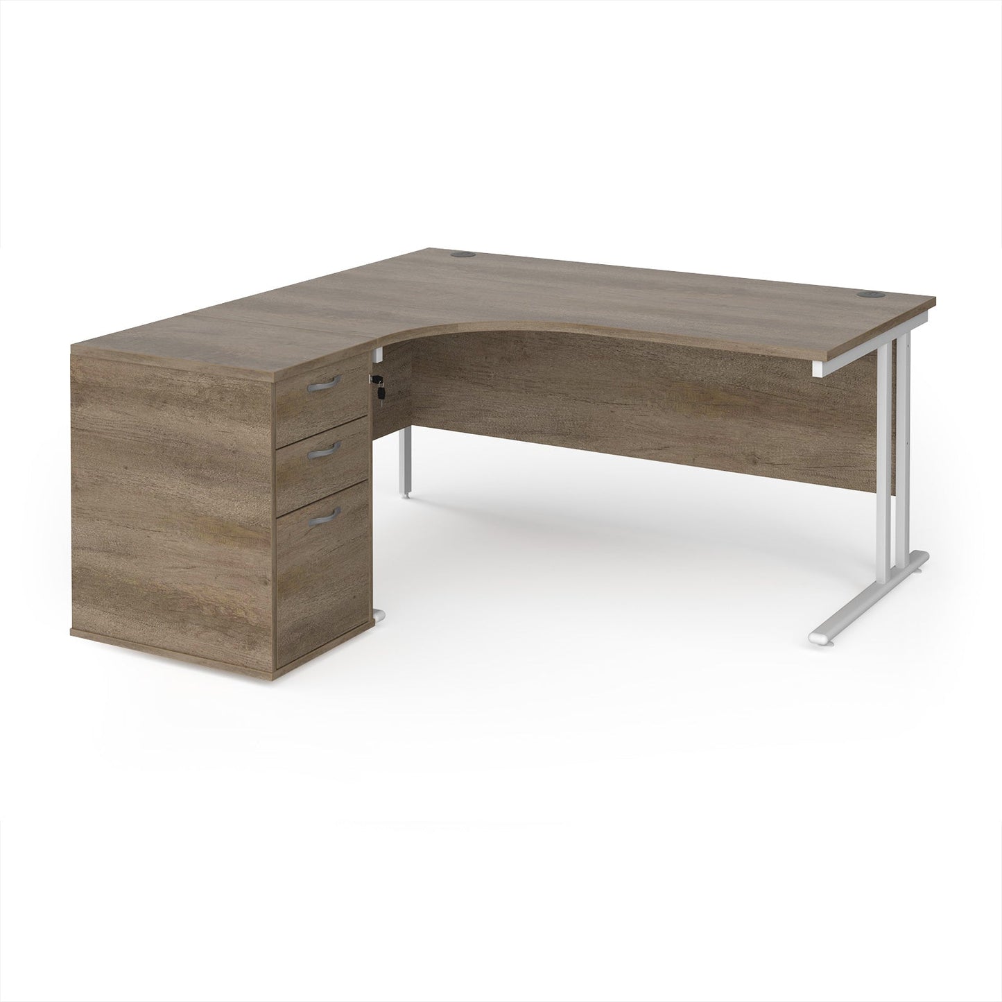 Maestro 25 left hand ergo desk with pedestal