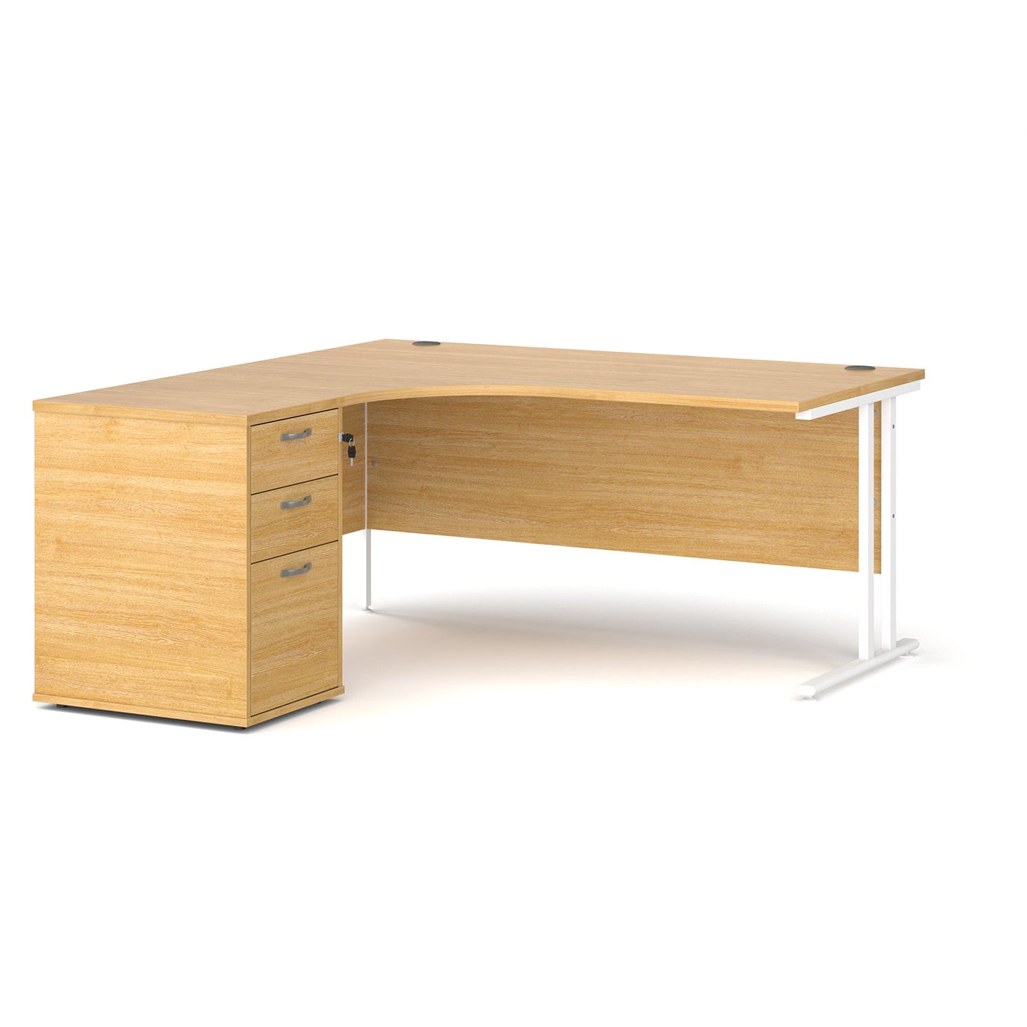 Maestro 25 left hand ergo desk with pedestal