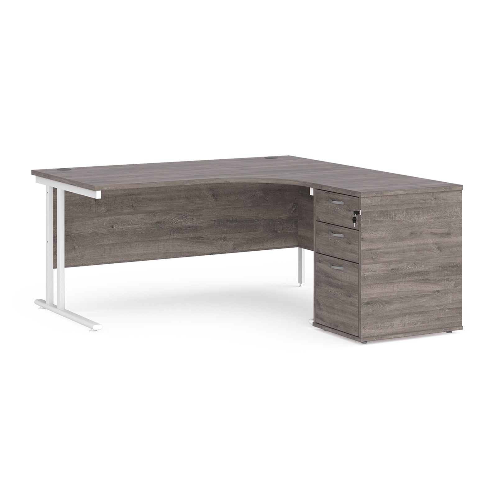Maestro 25 right hand ergo desk with pedestal