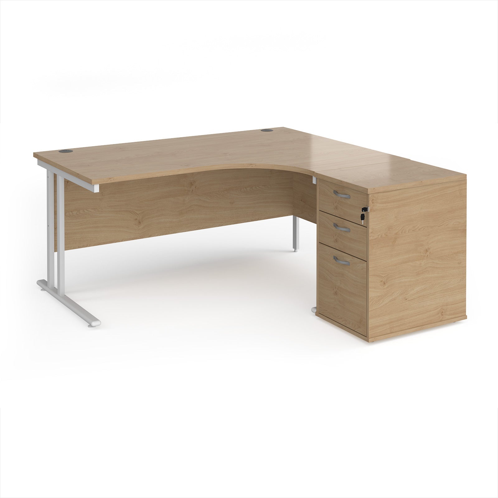 Maestro 25 right hand ergo desk with pedestal