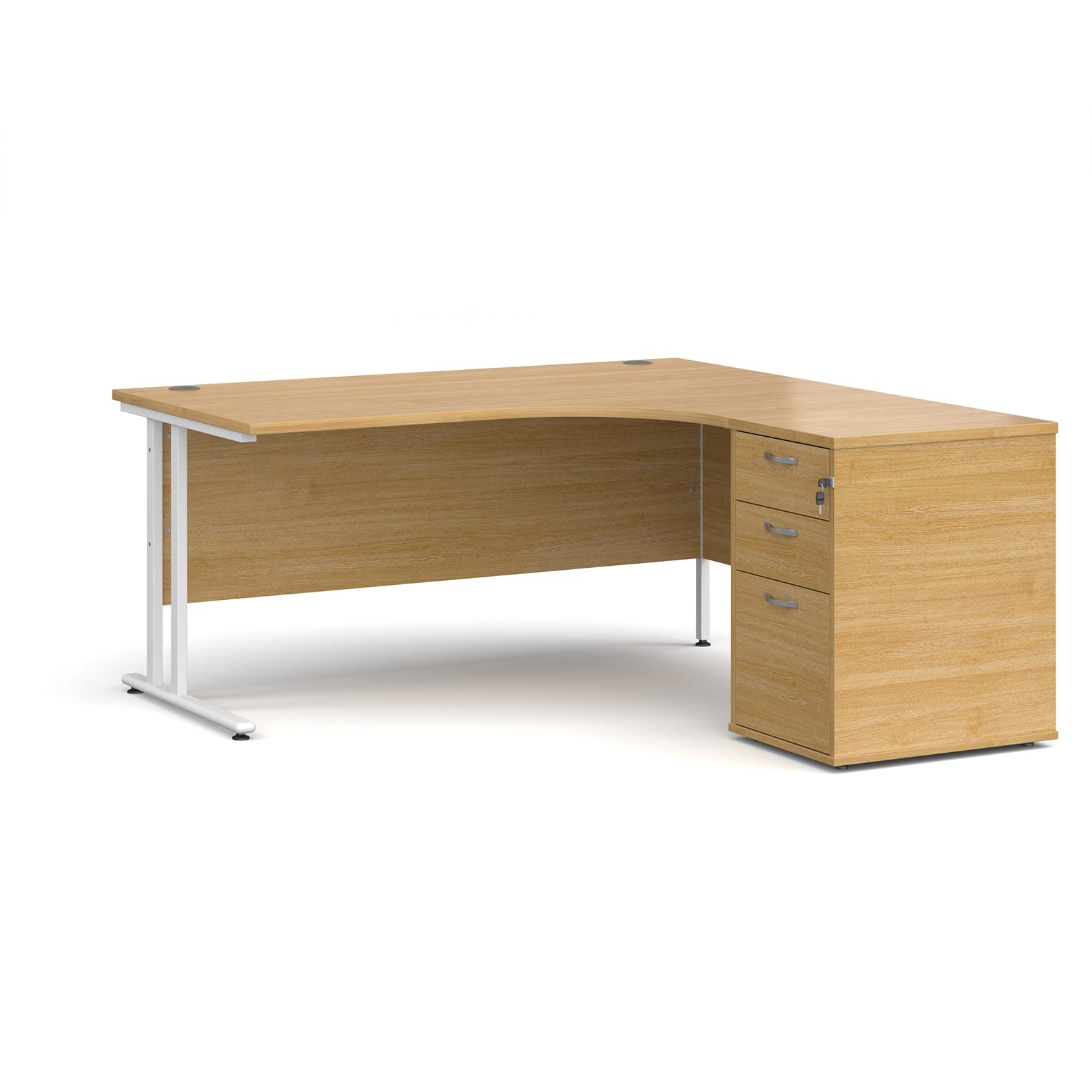 Maestro 25 right hand ergo desk with pedestal