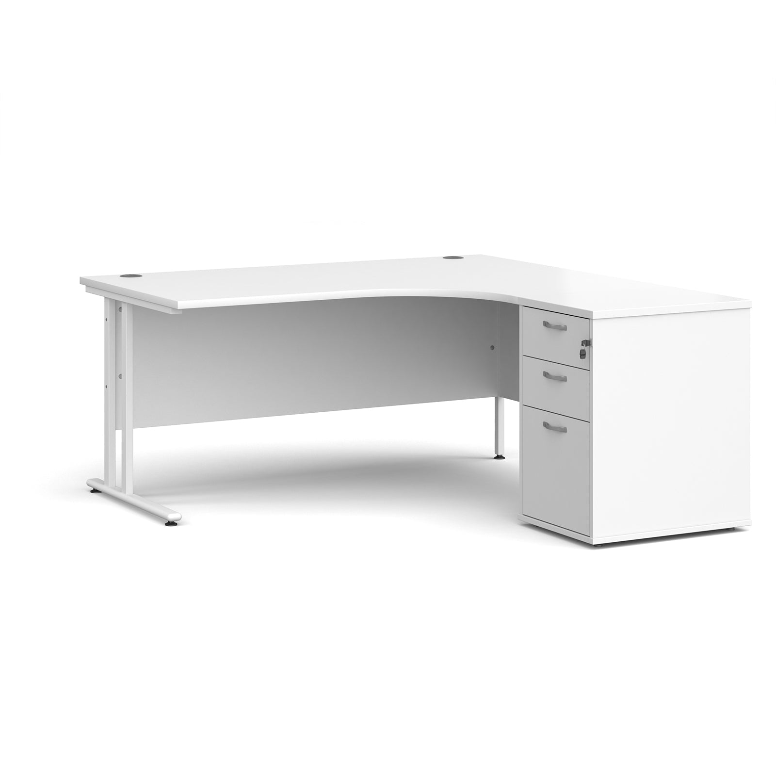 Maestro 25 right hand ergo desk with pedestal