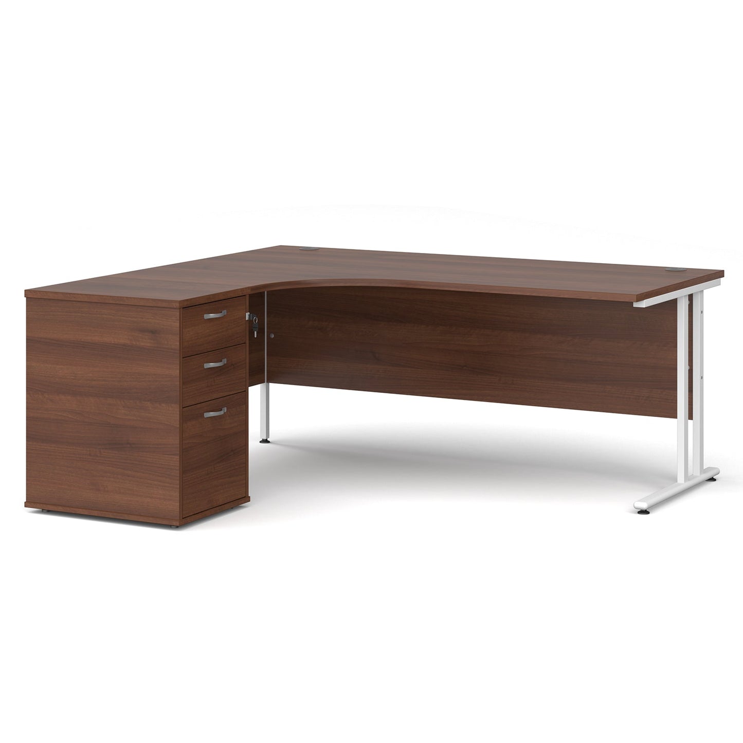 Maestro 25 left hand ergo desk with pedestal