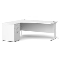Maestro 25 left hand ergo desk with pedestal