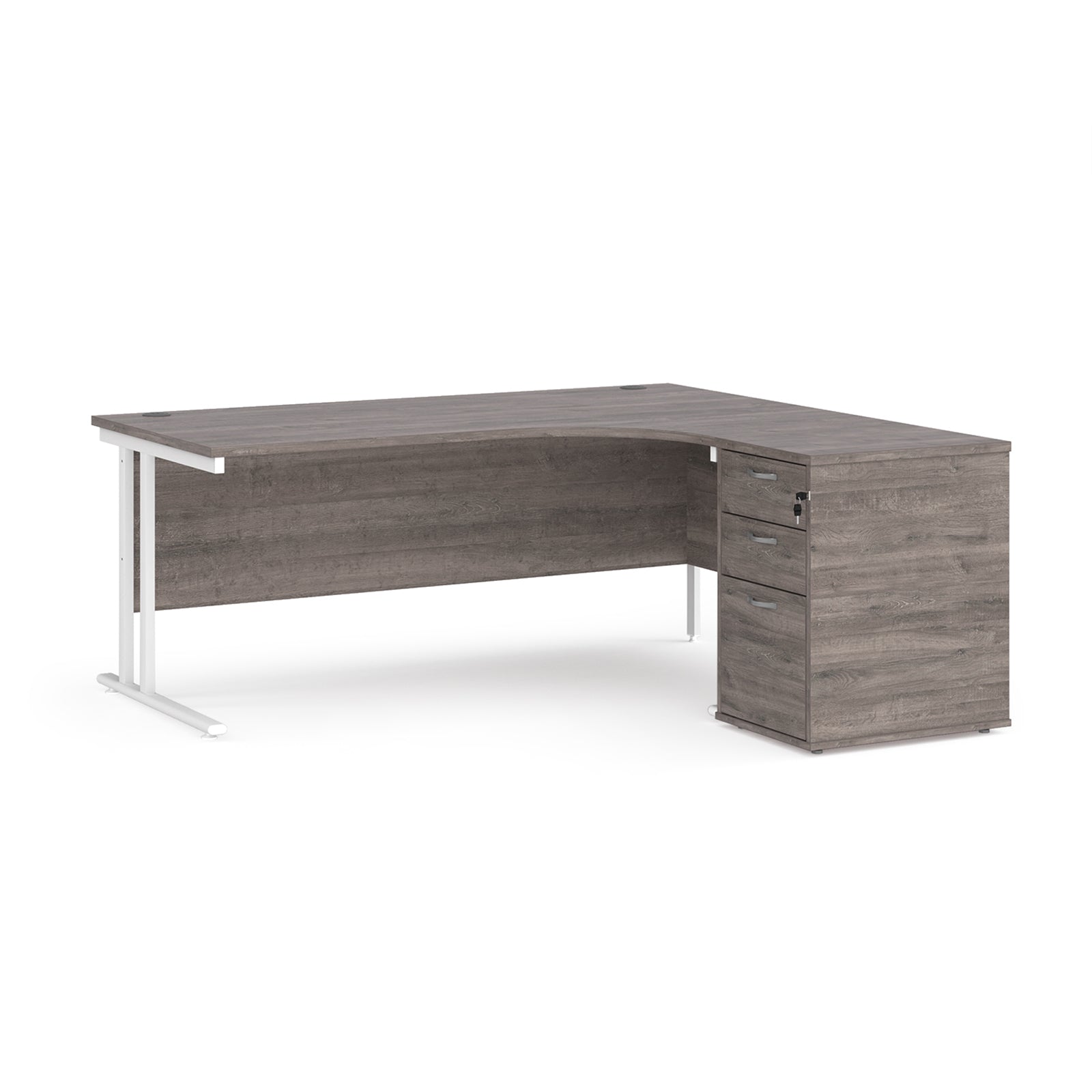 Maestro 25 right hand ergo desk with pedestal