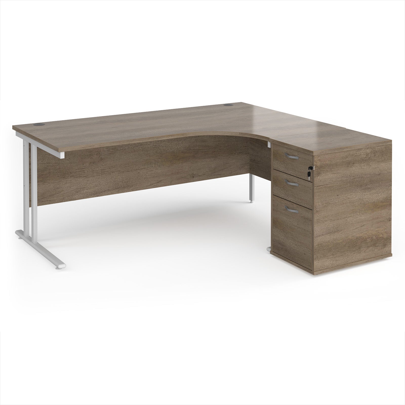 Maestro 25 right hand ergo desk with pedestal