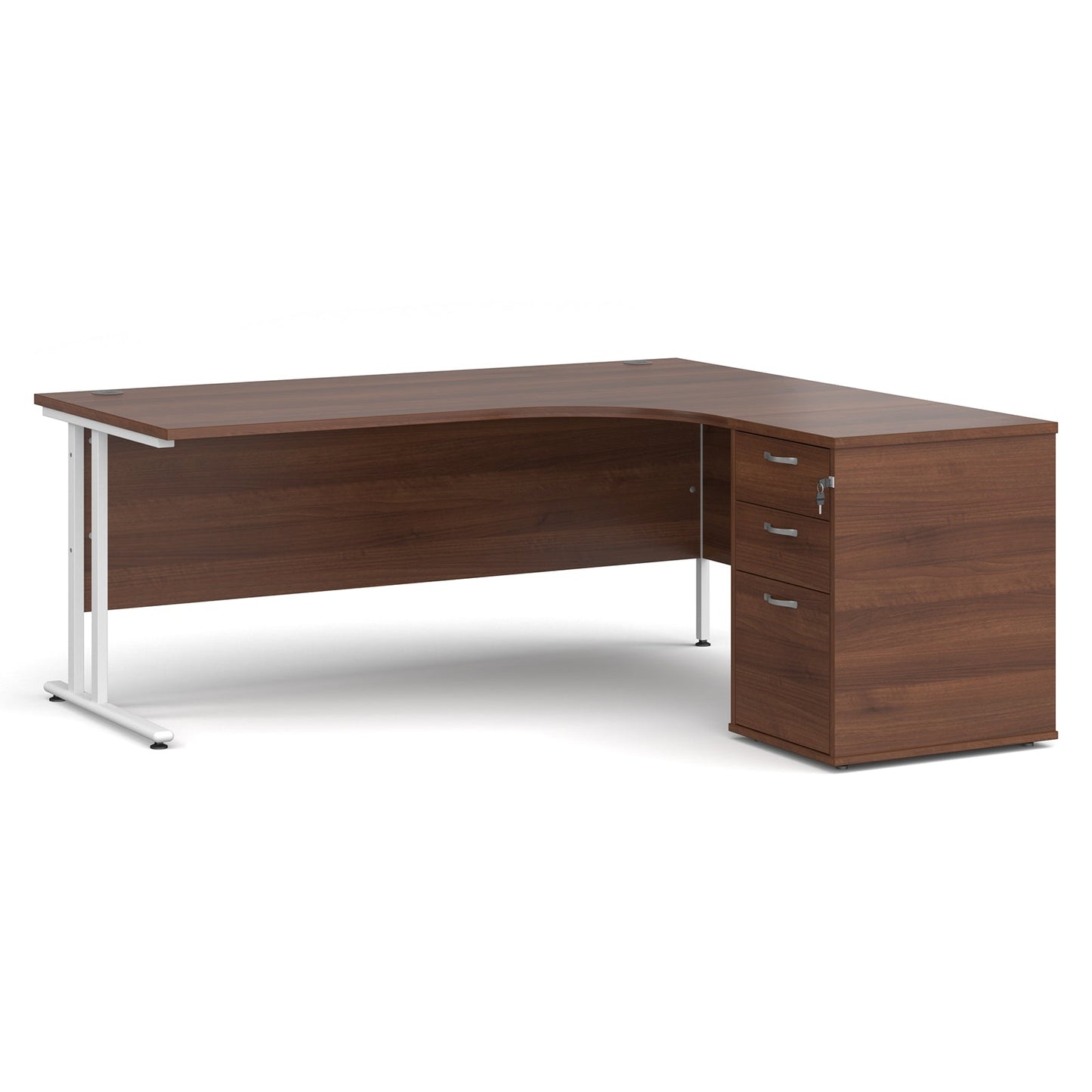 Maestro 25 right hand ergo desk with pedestal