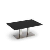Eros rectangular coffee table with twin uprights