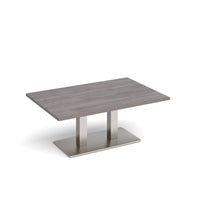 Eros rectangular coffee table with twin uprights