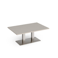 Eros rectangular coffee table with twin uprights