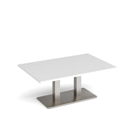 Eros rectangular coffee table with twin uprights