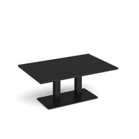 Eros rectangular coffee table with twin uprights