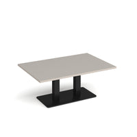 Eros rectangular coffee table with twin uprights