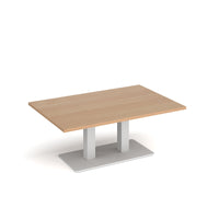 Eros rectangular coffee table with twin uprights