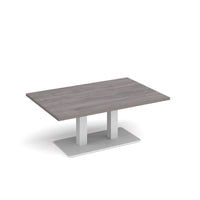 Eros rectangular coffee table with twin uprights