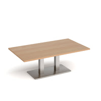 Eros rectangular coffee table with twin uprights